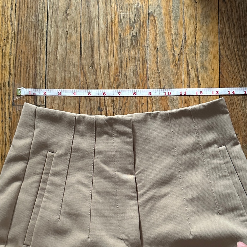 Zara Beige High-Waist Tailored Pants